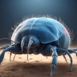 ai generated, mites, bed bug, arachnid, gruesome, dust, abstract