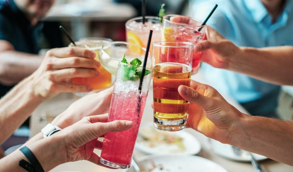 happy holidays, cocktails, drinks, alcohol, alcoholic, glass, beverage, nature, party, alcoholic drinks, cold, restaurant, liquor, celebration, drinking, summer, fresh, juice, red, refreshment, saluting, straws