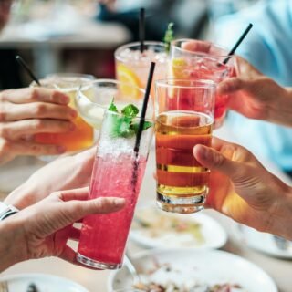happy holidays, cocktails, drinks, alcohol, alcoholic, glass, beverage, nature, party, alcoholic drinks, cold, restaurant, liquor, celebration, drinking, summer, fresh, juice, red, refreshment, saluting, straws