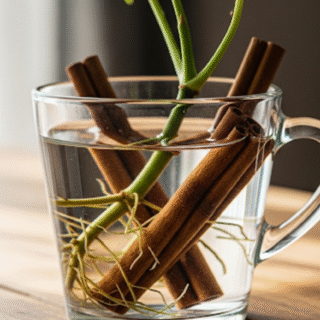 Método natural de fazer mudas de plantas em casa com canela em pó e água filtrada