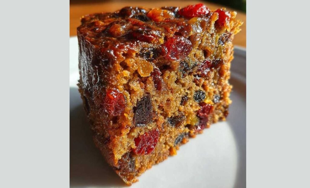 Bolo de Natal Clássico com Frutas Secas e Cobertura de Caramelo