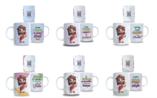 Caneca interativa com qr code Jesus fofo Monand