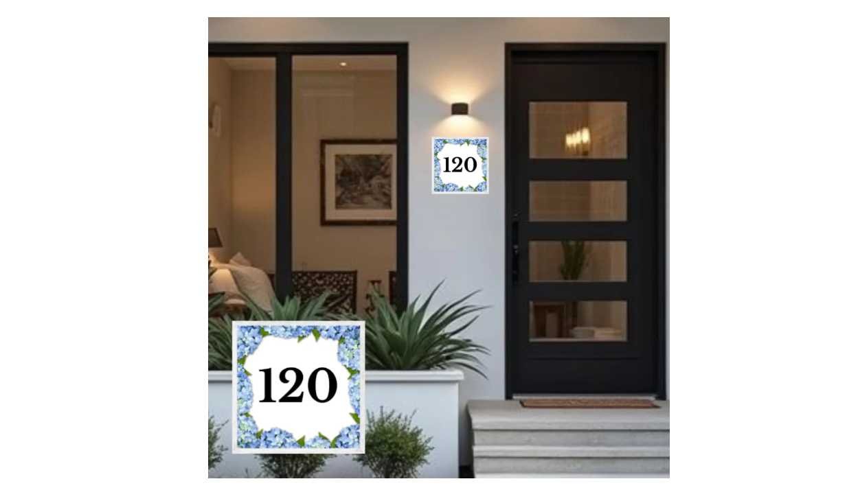Número residencial azulejo Personalizado