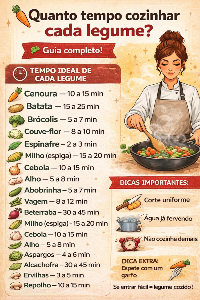 image 14 Quanto tempo cozinhar cada legume? Guia completo para não errar no ponto