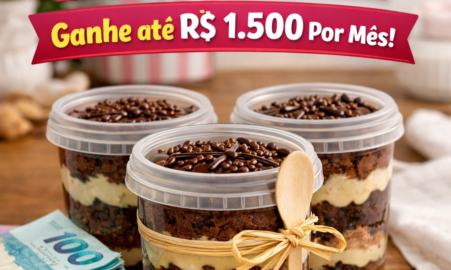 receita de bolo no pote para vender